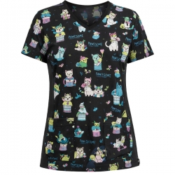 Работна медицинска туника IFLEX CK636 Feline Fan-cactus