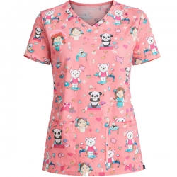 Работна медицинска туника GENUINE CK637 розови животни