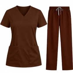Медицински комплект Balance туника и панталон кафяв