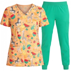 Медицински комплект Cherokee жираф със зелен панталон