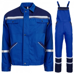 Работен комплект COLLINS SUMMER 100% ПАМУК яке и полугащеризон син