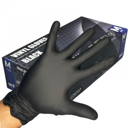 Винилови ръкавици Aldena черни - 100 бр.