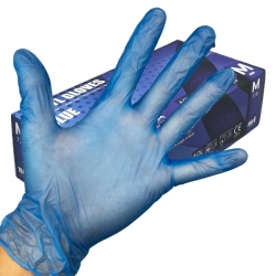 Винилови ръкавици Aldena сини - 100 бр.