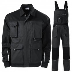 Работен комплект Woody Trail яке и полугащеризон сив