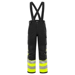 Работен панталон с тиранти FRISTADS HV WINTER YELLOW/BLACK