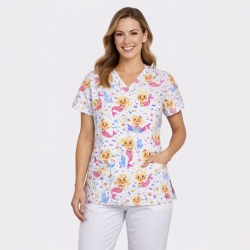 Медицински комплект Isabella русалки и панталон Alessi бял