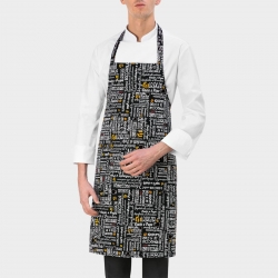 Работна престилка с нагръдник PETTORINA BLACK MENU