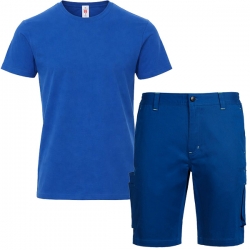 Работен комплект къс панталон Melbourn кралско син и тениска Sunset кралско синя