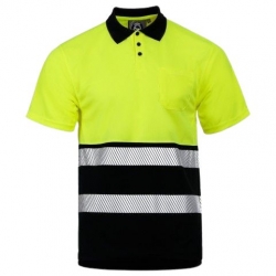 Сигнална тениска с яка PRISMA HV YELLOW/BLACK