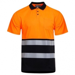 Сигнална тениска с яка PRISMA HV ORANGE/BLACK