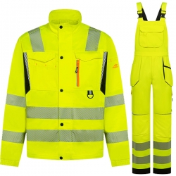 Работен комплект DRIFT HV яке и полугащеризон жълт