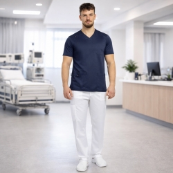 Мъжки медицински панталон DANTE бял