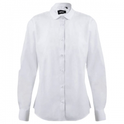 Дамска работна риза с дълъг ръкав VELILLA бяла