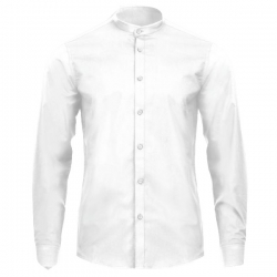 Мъжка риза с яка тип столче VELILLA с дълъг ръкав бяла
