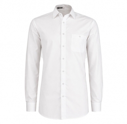 Мъжка риза CAMISA бяла с дълъг ръкав