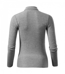 Работна дамска риза с дълъг ръкав Pique Polo LS231 тъмно сив меланж