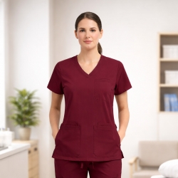 Медицинска туника TP3002 виненочервена