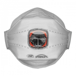 Еднократна маска FFP3 с Typhoon™ клапан JSP SPRINGFIT™ FFP3 Бял цвят