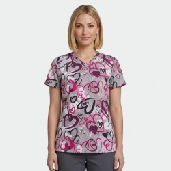 Медицинска туника MELINA принт Painted Hearts