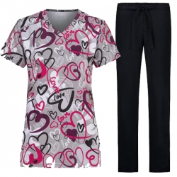 Медицински комплект Melina Painted Hearts и панталон Alessi черен