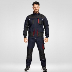 Работен панталон KASTOR STRETCH тъмно син/червен