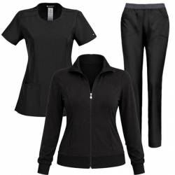 Медицински комплект от 3 части INFINITY суитшърт 2391A, туника CKE2624A и панталон CKE1124A цвят черен