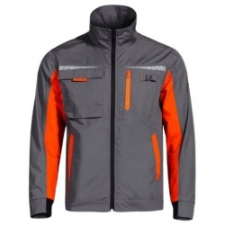 Работен комплект Prisma Light Stretch яке и полугащеризон сиво/оранжев