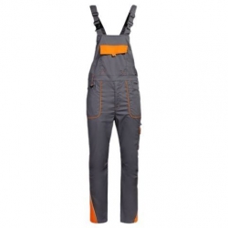 Работен комплект Prisma Light Stretch яке и полугащеризон сиво/оранжев