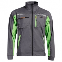 Работен комплект Prisma Light Stretch яке и полугащеризон сиво/зелен