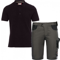 Работен комплект къс панталон REVOLT LIGHT STRETCH и тениска VENICE черна