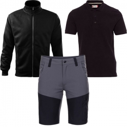 Работен комплект от 3 части суитшърт Adventure407 черен, къс панталон NOX и тениска Sunset черна