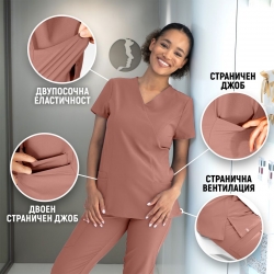 NOBBY LIGHT BROWN (MAUVE) Работна дамска медицинска туника