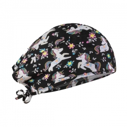 Медицинска шапка ADRIANA принт Flower Unicorns