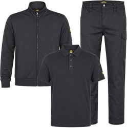 Работен комплект от 3 части Diadora суитшърт, панталон и поло тениска черен