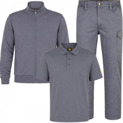 Работен комплект от 3 части Diadora суитшърт, панталон и поло тениска сив