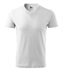 Работна унисекс тениска V-neck102 бяла