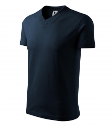 Работна унисекс тениска V-neck102 тъмно синя