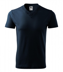 Работна унисекс тениска V-neck102 тъмно синя