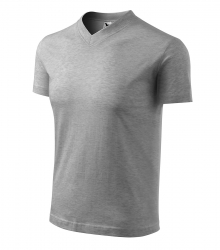 Работна унисекс тениска V-neck102 тъмно сив меланж