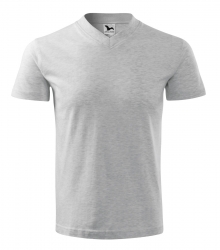 Работна унисекс тениска V-neck102 сив меланж