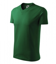 Работна унисекс тениска V-neck102 тъмно зелена