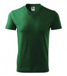 Работна унисекс тениска V-neck102 тъмно зелена