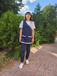Престилка Monica синя на точки