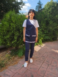 Престилка Monica синя на точки